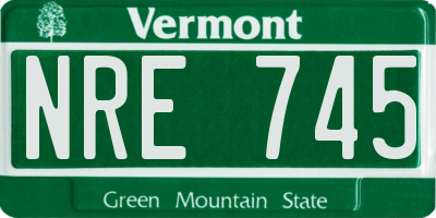 VT license plate NRE745