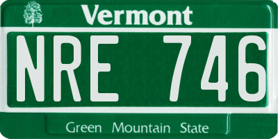 VT license plate NRE746