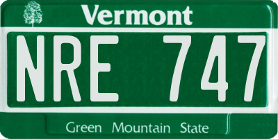 VT license plate NRE747