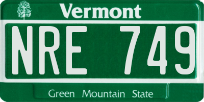 VT license plate NRE749