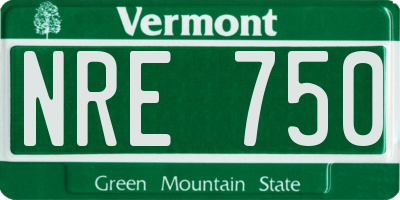 VT license plate NRE750