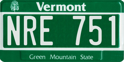 VT license plate NRE751