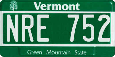 VT license plate NRE752