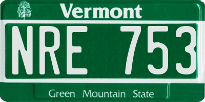 VT license plate NRE753