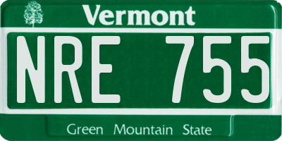 VT license plate NRE755
