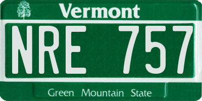 VT license plate NRE757