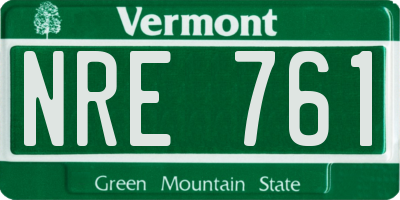 VT license plate NRE761