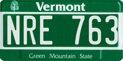 VT license plate NRE763