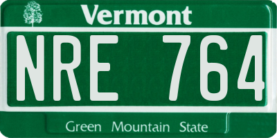 VT license plate NRE764