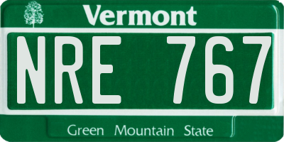 VT license plate NRE767