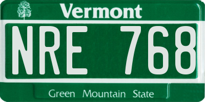 VT license plate NRE768