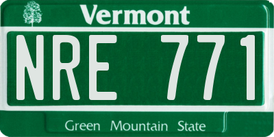 VT license plate NRE771
