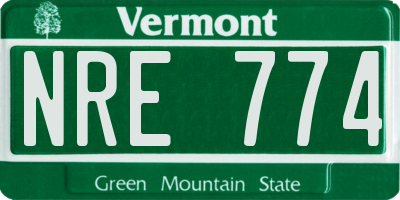VT license plate NRE774