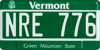 VT license plate NRE776