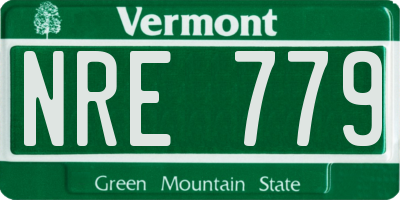 VT license plate NRE779