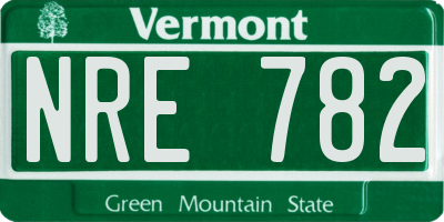 VT license plate NRE782