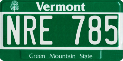 VT license plate NRE785