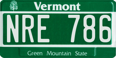 VT license plate NRE786