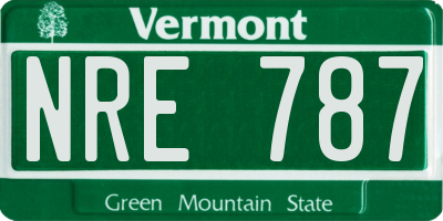 VT license plate NRE787