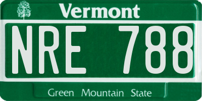 VT license plate NRE788