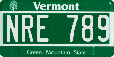 VT license plate NRE789