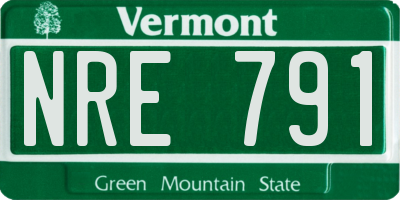 VT license plate NRE791