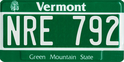 VT license plate NRE792