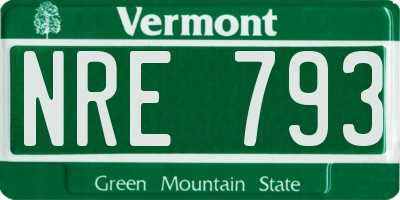 VT license plate NRE793
