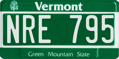 VT license plate NRE795