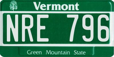 VT license plate NRE796