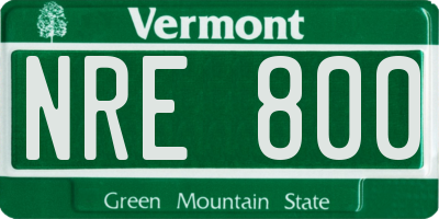 VT license plate NRE800