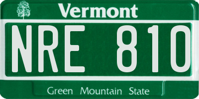 VT license plate NRE810