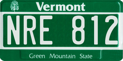 VT license plate NRE812