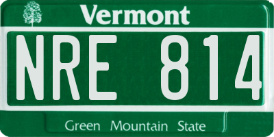 VT license plate NRE814