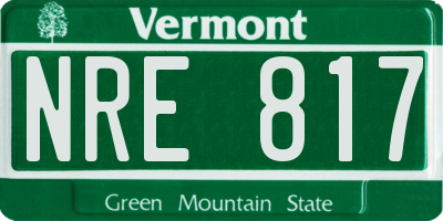 VT license plate NRE817