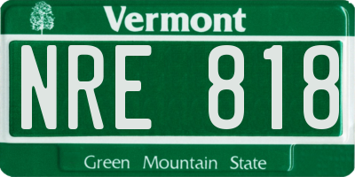 VT license plate NRE818