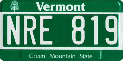 VT license plate NRE819