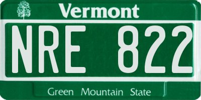 VT license plate NRE822