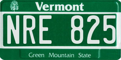 VT license plate NRE825