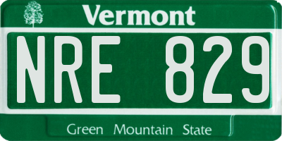 VT license plate NRE829