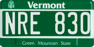 VT license plate NRE830