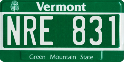 VT license plate NRE831