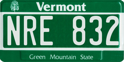 VT license plate NRE832