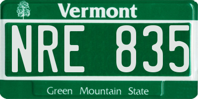 VT license plate NRE835