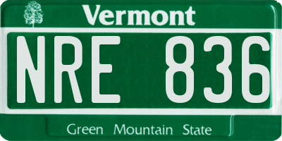 VT license plate NRE836