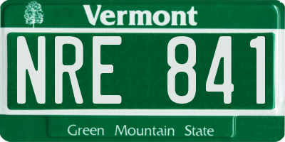 VT license plate NRE841