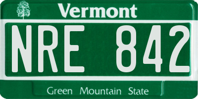VT license plate NRE842