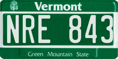 VT license plate NRE843
