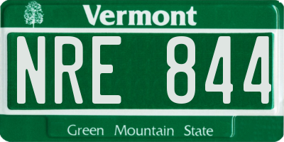 VT license plate NRE844