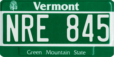 VT license plate NRE845